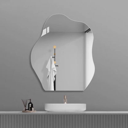 Acrylic Mirror Wall-mounted Household Bathroom Soft Mirror Irregular Cloud Mirror Punch-free Dressing Table Fitting Mirror